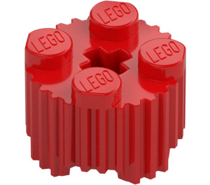 LEGO Red Brick 2 x 2 Round with Grille (92947)