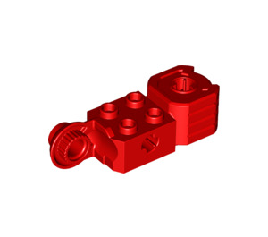 LEGO Red Brick 2 x 2 with Axle Hole, Vertical Hinge Joint, and Fist (47431)