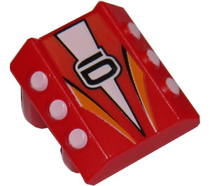 LEGO rouge Brique 2 x 2 avec Flanges et Pistons avec '6', blanc Triangle, Orange Rayures (30603)