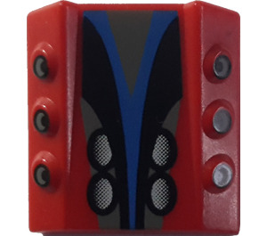 LEGO rouge Brique 2 x 2 avec Flanges et Pistons avec Pistons sur Argent / Noir / Bleu (30603)