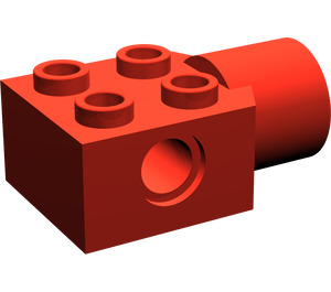 LEGO Red Brick 2 x 2 with Hole and Rotation Joint Socket (48169 / 48370)