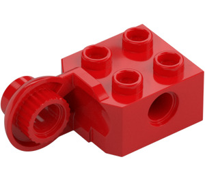 LEGO Red Brick 2 x 2 with Hole, Half Rotation Joint Ball Vertical (48171 / 48454)