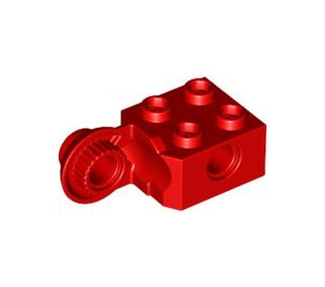 LEGO Red Brick 2 x 2 with Hole, Half Rotation Joint Ball Vertical (48171 / 48454)