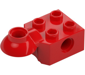 LEGO Röd Kloss 2 x 2 med Horisontell Rotationsfog (48170 / 48442)