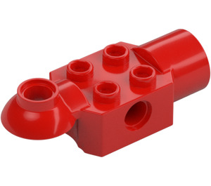 LEGO Red Brick 2 x 2 with Horizontal Rotation Joint and Socket (47452)