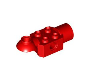 LEGO Red Brick 2 x 2 with Horizontal Rotation Joint and Socket (47452)