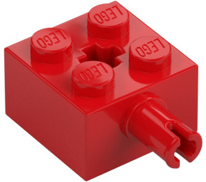 LEGO Rød Klods 2 x 2 med Pin og akselhul (6232 / 42929)