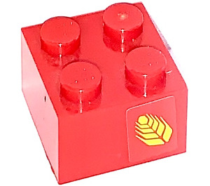 LEGO rouge Brique 2 x 2 avec Wheat Spike (Both Sides) Autocollant (3003)