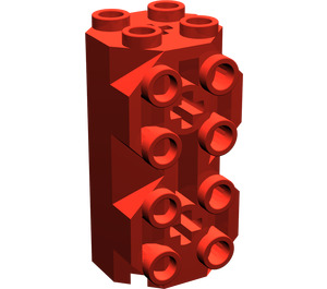 LEGO Red Brick 2 x 2 x 3.3 Octagonal With Side Studs (6042)