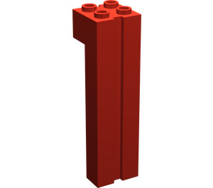 LEGO Red Brick 2 x 2 x 6 with Groove (6056)