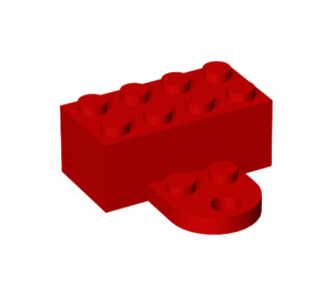 LEGO Rød Klods 2 x 4 Magnet med Plade (35839 / 90754)