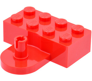 LEGO Rojo Ladrillo 2 x 4 con Coupling, Elevado Pin y Curvo pared