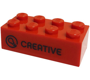 LEGO Red Brick 2 x 4 with 'Creative', 'Creativa' (3001)