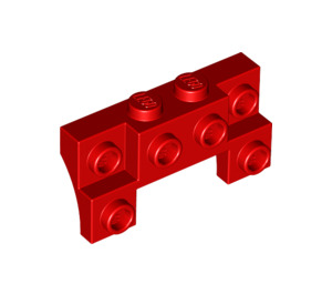 LEGO Red Brick 2 x 4 x 0.7 with Front Studs and Thin Side Arches (14520)