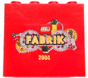 LEGO Rood Steen 2 x 4 x 3 met Fabrik 2004 (30144)