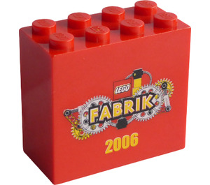 LEGO Red Brick 2 x 4 x 3 with Fabrik 2006 (30144)