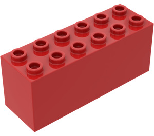 LEGO Röd Kloss 2 x 6 x 2 Weight med delad botten