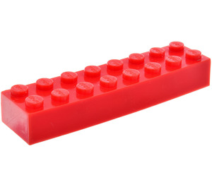 LEGO Red Brick 2 x 8 without Bottom Tubes with Cross Supports