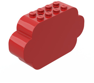 LEGO Red Brick 2 x 8 x 4 with Curved Ends (6214)