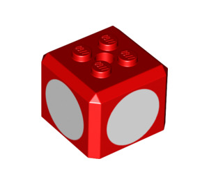 LEGO Red Brick 3 x 3 x 2 Cube with 2 x 2 Studs on Top with White Circles (69085 / 102207)