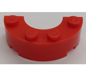 LEGO Red Brick 4 x 2 Round Half Circle with Stud Notches