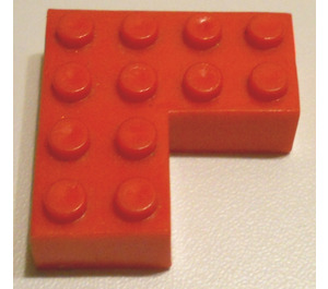 LEGO Rosso Mattoncino 4 x 4 Angolo senza tubi inferiori