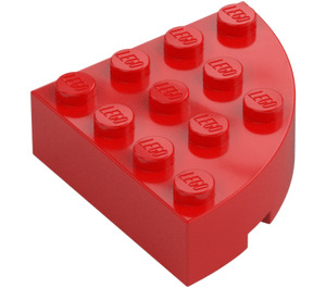 LEGO Rood Steen 4 x 4 Rond Hoek (2577)