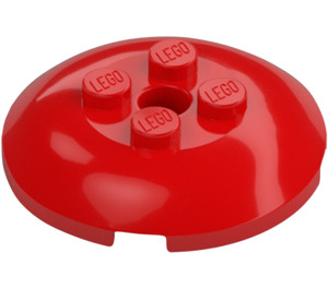 LEGO Rood Steen 4 x 4 Rond met 2 x 2 Noppen (65138)