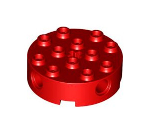 LEGO rouge Brique 4 x 4 Rond avec des trous (6222)