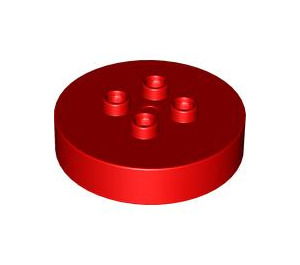 LEGO Red Brick 4 x 4 x 1.5 Circle with Cutout (2354)