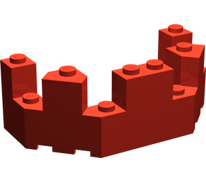 LEGO Red Brick 4 x 8 x 2.3 Turret Top (6066)