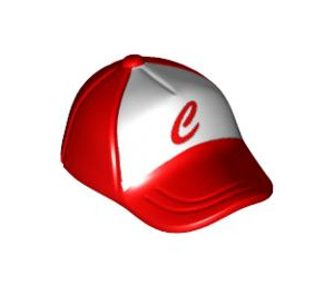 LEGO Rouge Casquette avec Court Incurvé Bill avec 'C' (93219 / 93361)