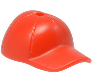 LEGO Rouge Casquette avec Court Incurvé Bill avec Trou sur Haut (11303)