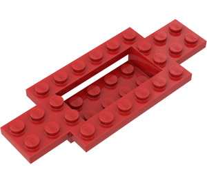 LEGO Rosso Macchina Base 10 x 4 x 2/3 con 4 x 2 Centre Well (30029)