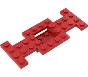 LEGO Red Car Base 4 x 10 x 0.67 with 2 x 2 Open Center (4212)