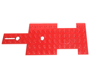 LEGO rouge Auto Base 6 x 17 avec 2 des trous et Steering Équipement Fente