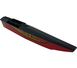 LEGO Rojo Catamaran Hull Assembly con Negro Parte superior con 'OCEAN' y '96' Derecha Pegatina (50821)