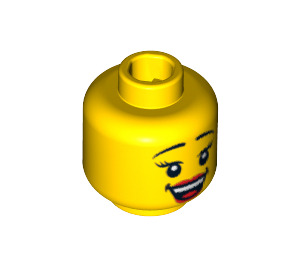 LEGO Red Cheerleader Head (Safety Stud) (3626 / 10776)