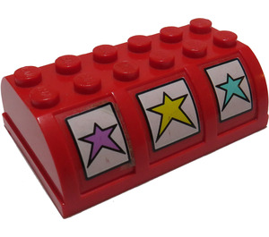 LEGO rot Chest Deckel 4 x 6 mit Stars Aufkleber (4238)
