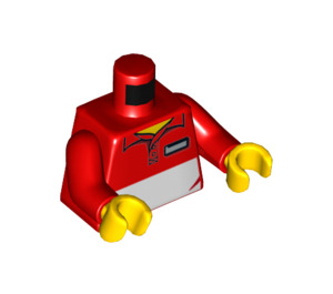 LEGO Red City Square Pizza Delivery Guy Minifig Torso (973 / 76382)