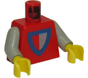 LEGO Rojo Classic Castillo Caballero Torso con Rojo/Gris Escudo Assembly (973)