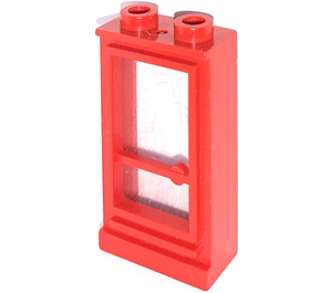 LEGO Rood Classic Deur 1 x 2 x 3 Links met Glas