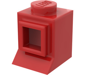 LEGO Red Classic Window 1 x 1 x 1 with Extended Lip, Solid Stud