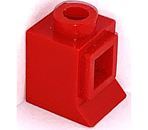 LEGO Rood Classic Venster 1 x 1 x 1 met Fixed Glas en Extended Lip