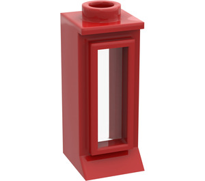 LEGO Red Classic Window 1 x 1 x 2 with Long Sill with Glass