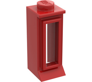 LEGO Red Classic Window 1 x 1 x 2 with Solid Studs and Fixed Glass