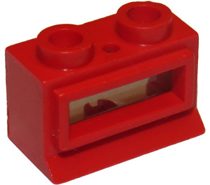 LEGO Red Classic Window 1 x 2 x 1 with Long Sill and Glass