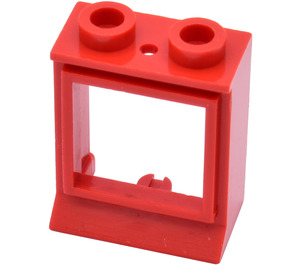 LEGO rot Classic Fenster 1 x 2 x 2 mit verlängerter Lippe und Loch oben