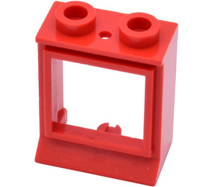 LEGO Rojo Classic Ventana 1 x 2 x 2 con borde extendido y agujero en la parte superior