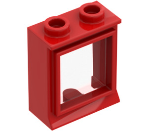 LEGO rouge Classic Fenêtre 1 x 2 x 2 avec verre fixe